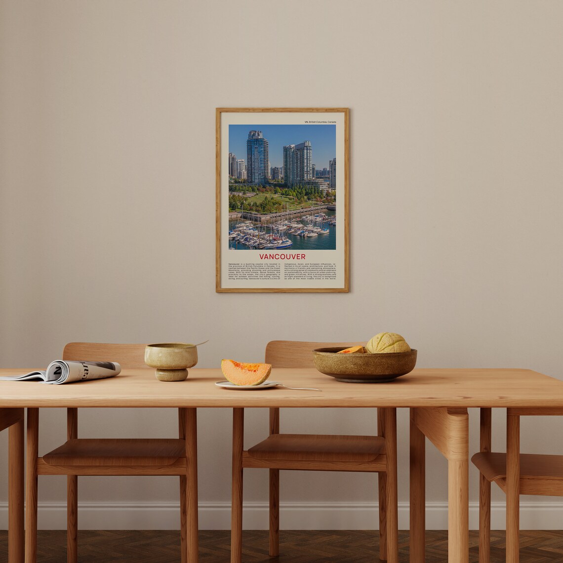 Vancouver British Columbia Marina Skyline Film Photo Travel Poster - Image 4