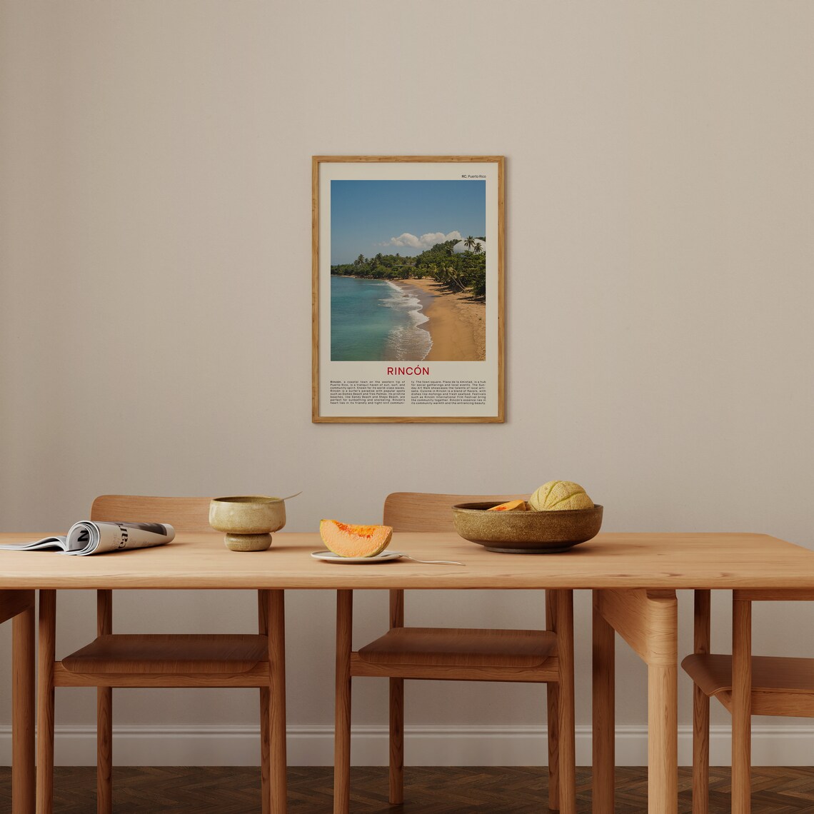Rincon Puerto Rico Tropical Beach Cove Palms Photo Travel Poster - Image 4