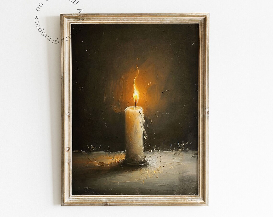Gothic Dark Academia Candle Art Print, Victorian Aesthetic - Image 6