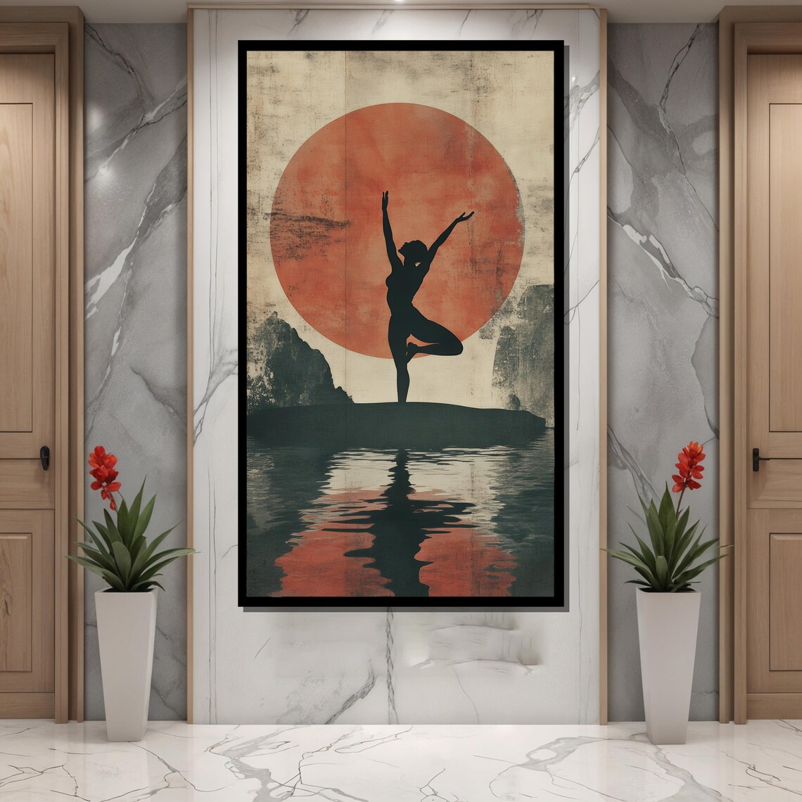 Yoga Silhouette Poster, Zen Meditation Wall Art - Image 2