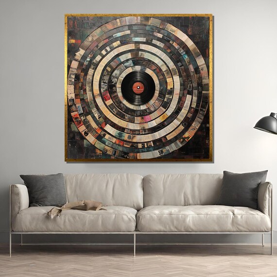 Vinyl Record Wall Art, Retro Music Lover Decor