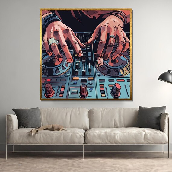 DJ Mixing Hands, Modern Music Studio Decor