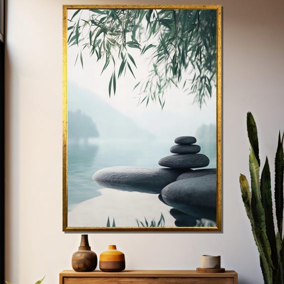 Zen Stone Minimalist Tranquil Landscape Art Print