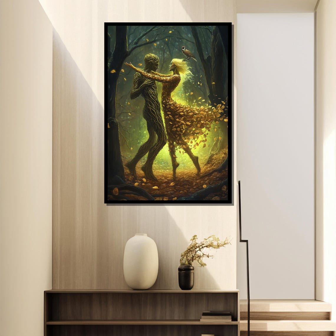 Surreal Tree Couple Art Print, Romantic Forest Dance - Image 2