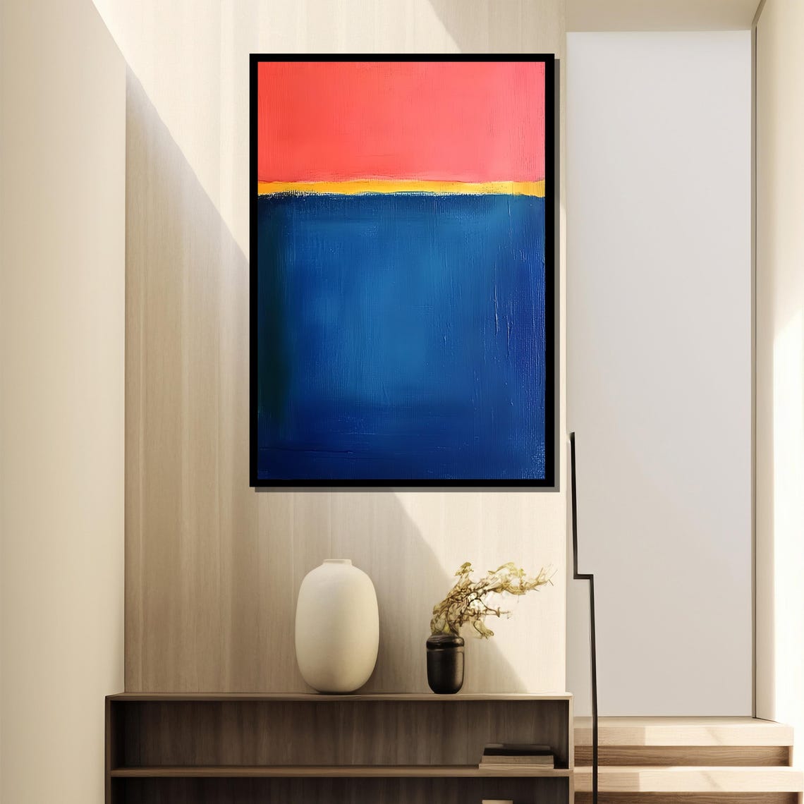 Mark Rothko Painting, Red and Blue Color Field - Image 2