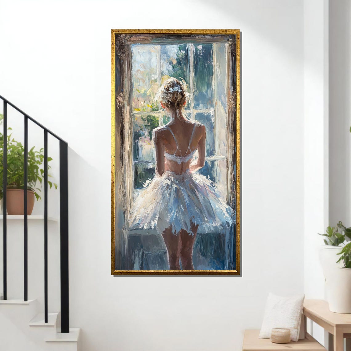 Elegant Ballerina Art Print, Impressionist Ballet Dancer