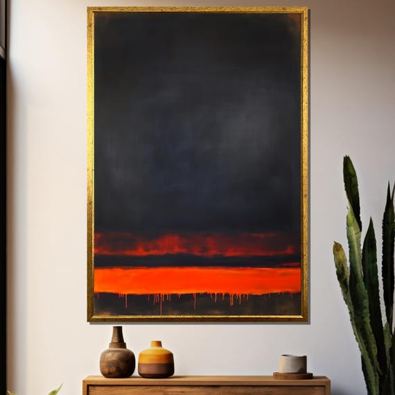 Mark Rothko Painting, Deep Abstract Wall Art
