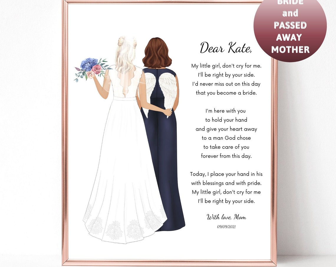 Dear Daughter Letter from Mom Memorial Wedding Keepsake Poster