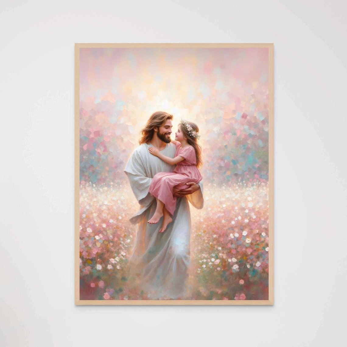 Days Of Happiness Christian Wall Art Jesus With Little Girl Picture Of Jesus Lds Wall Art Bible Art Jesus With Kids Jesus Portrait - Image 7