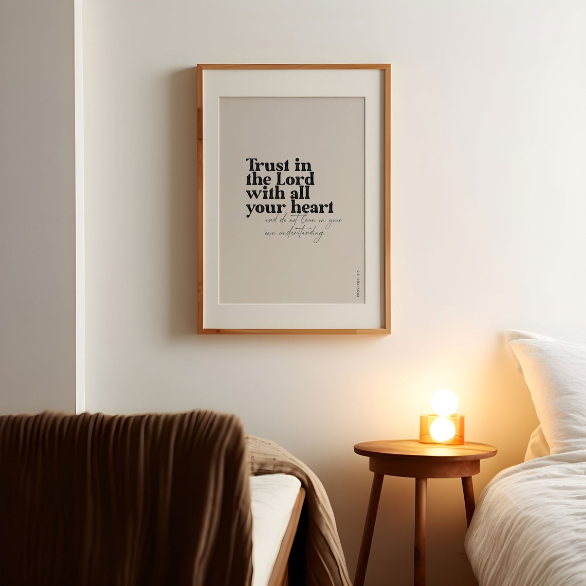 Trust In The Lord With All Your Heart Bible Verse Wall Art Proverbs 35 Christian Modern Scripture Poster Typography Minimalist Home Decor - Image 6
