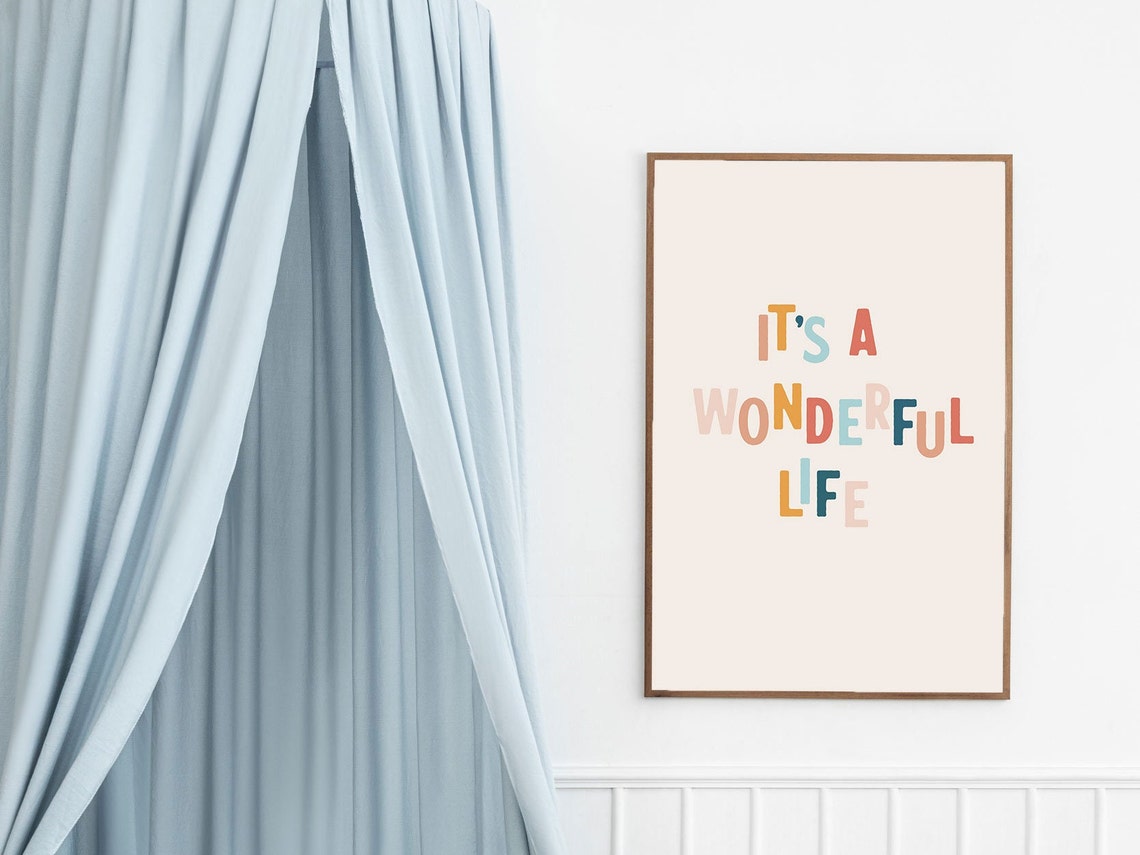 It's A Wonderful Life Colorful Kids Nursery Room Decor Poster Gift - Image 2
