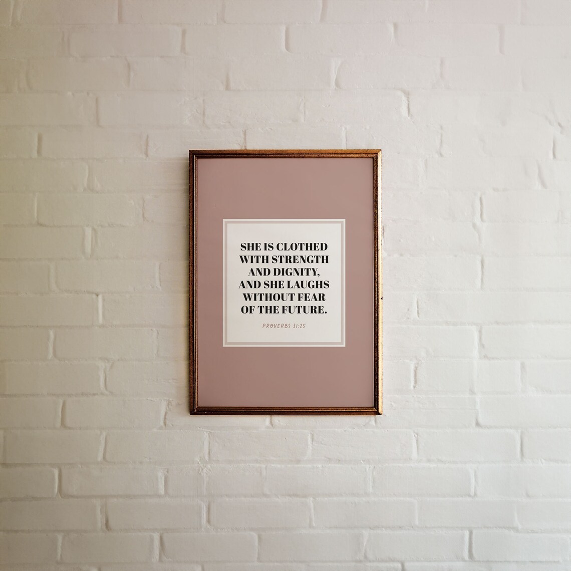 Proverbs 31:25 She Is Clothed With Strength Bible Verse For Women Poster - Image 6