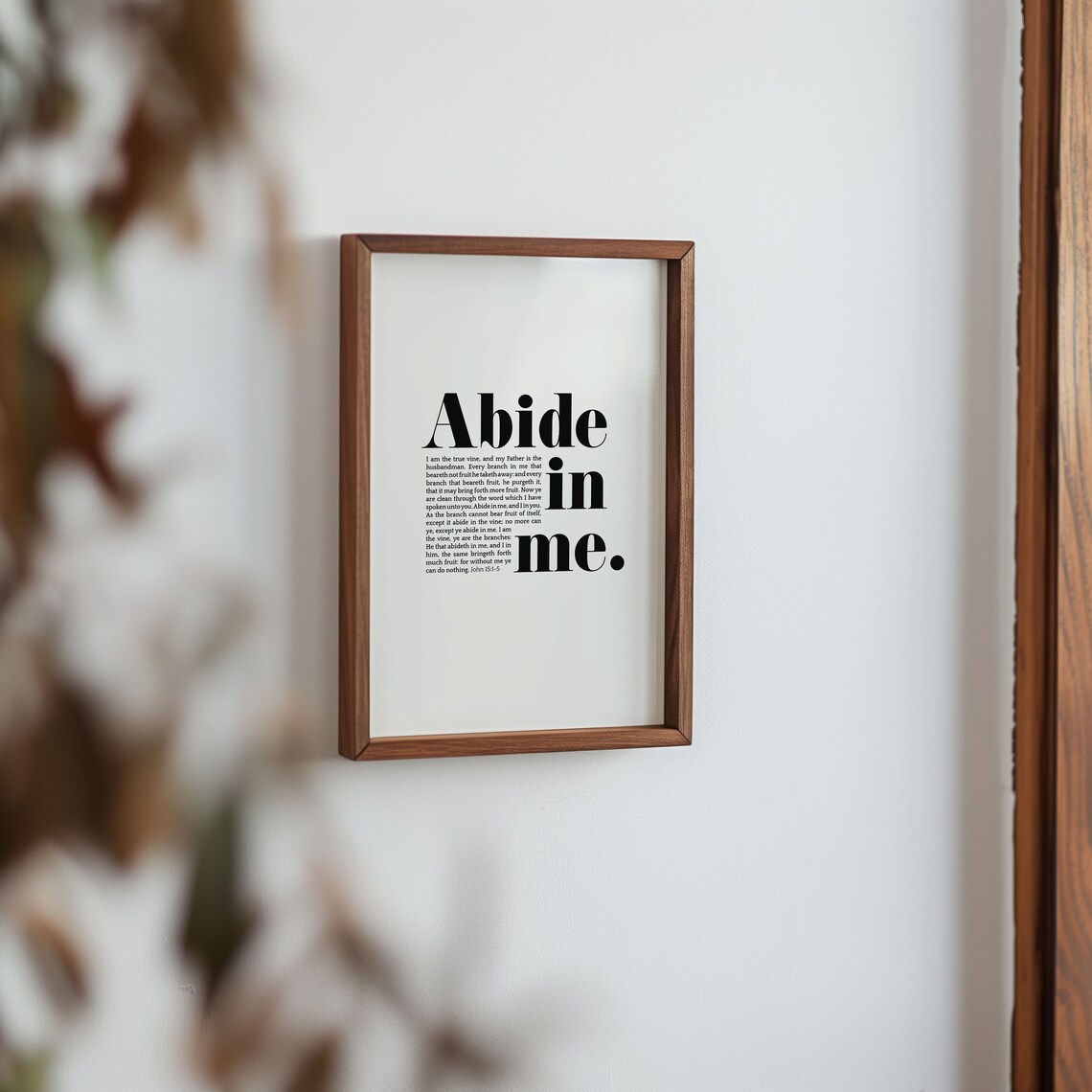 Abide In Me KJV Bible Verse Art Print, John 15:1-5 - Image 4
