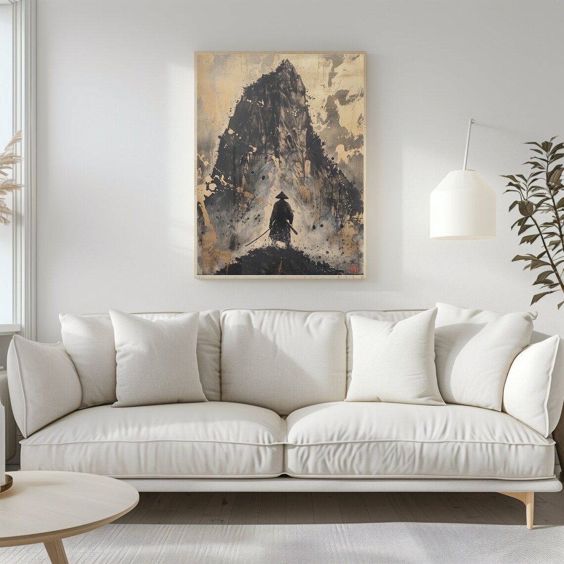 Japanese Vintage Landscape Art Print, Sumi-E Style - Image 3