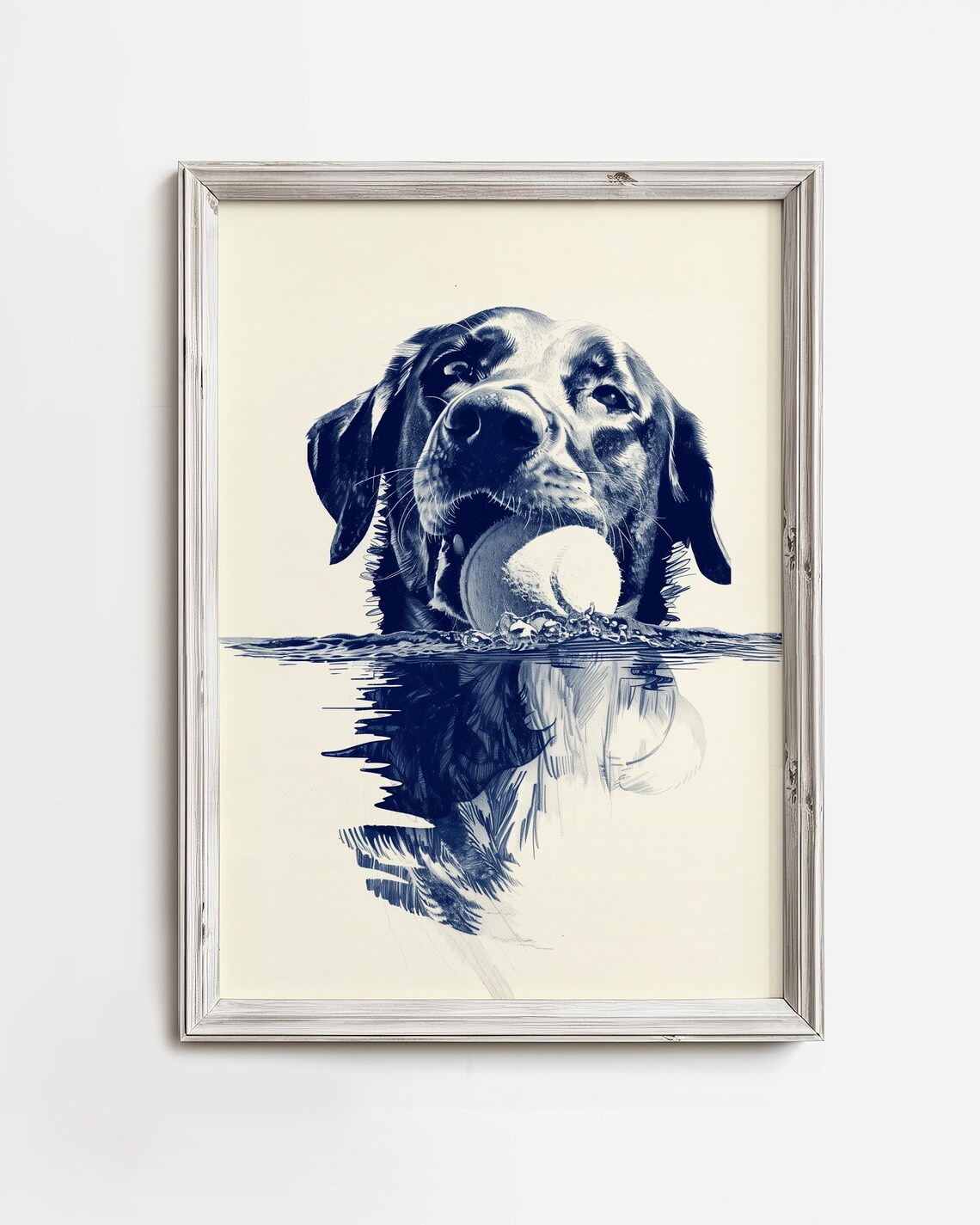 Labrador Retriever Summer Lake Dog Art Print