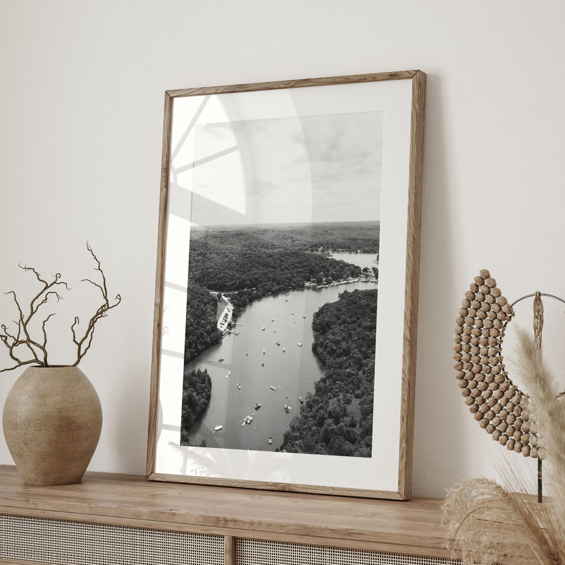 Lake Of The Ozarks Wall Art Print Black And White Lake Of The Ozarks Poster Missouri Usa Photo Decor C19 444 - Image 2