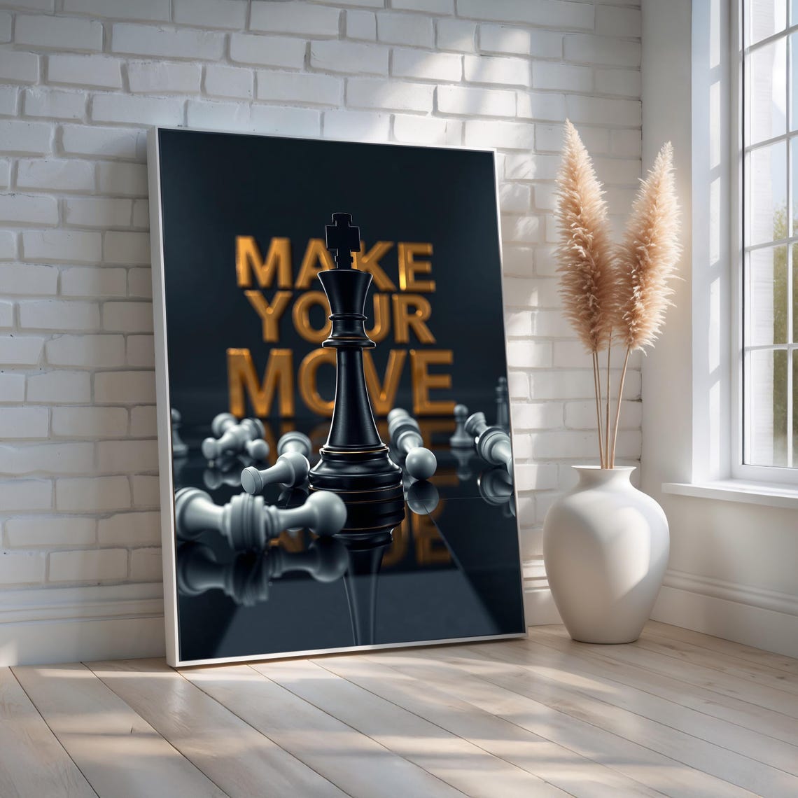 Make Your Move Chess King Black Gold Strategy Motivational Poster