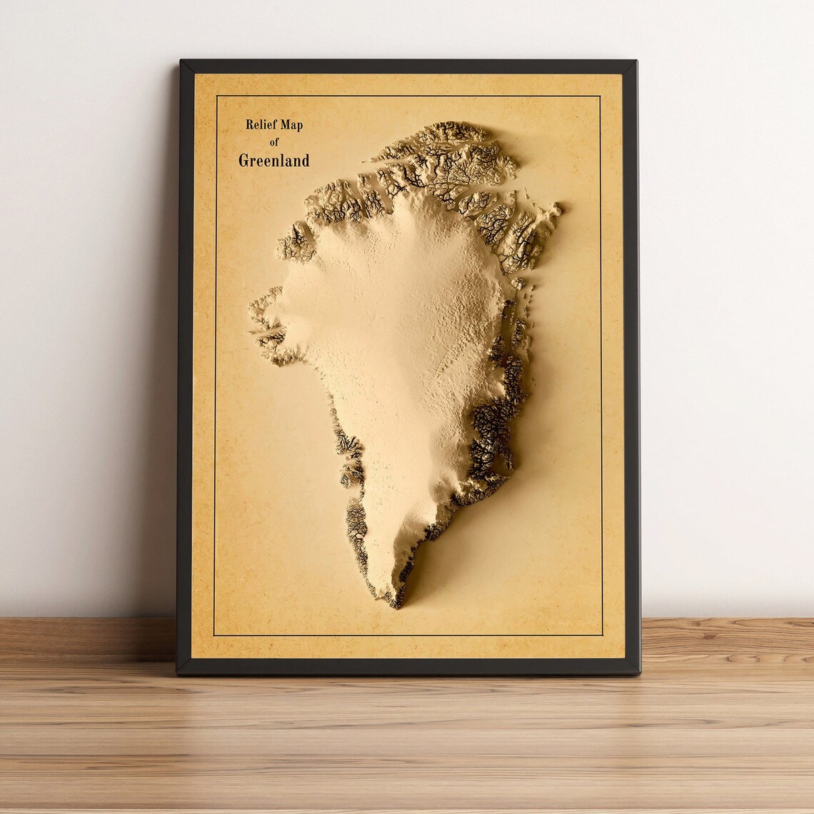 Greenland Relief Map, Minimalist Travel Poster - Image 3