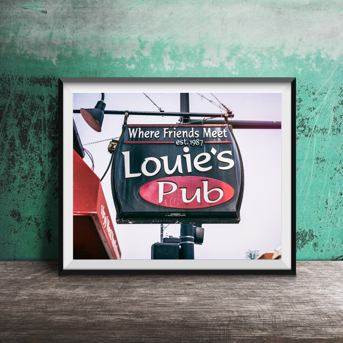 Louie's Pub Bar Sign Where Friends Meet Since 1987 Nightlife Poster