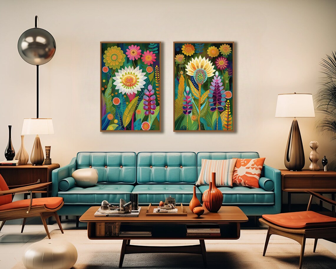 Whimsical Flowers, Colorful Floral Art Print - Image 4