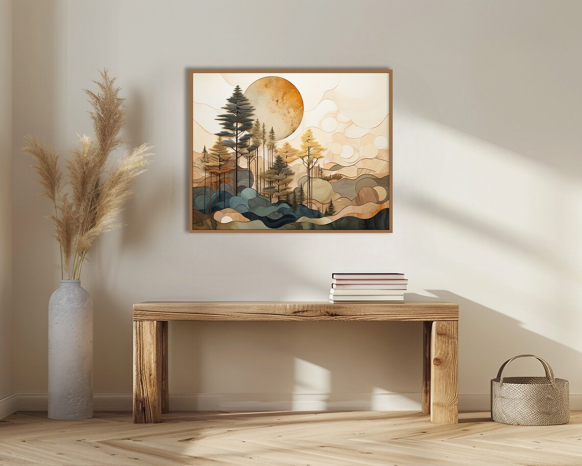 Abstract Landscape Botanical Boho Art Print, Earth Tones - Image 4
