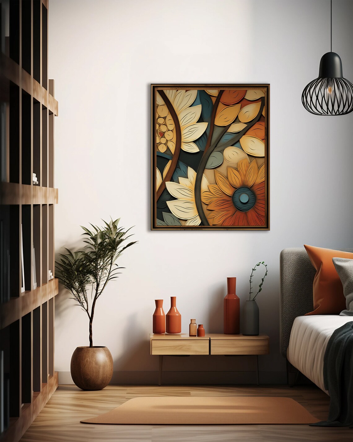Abstract Sunflower Boho Botanical Poster Print - Image 3