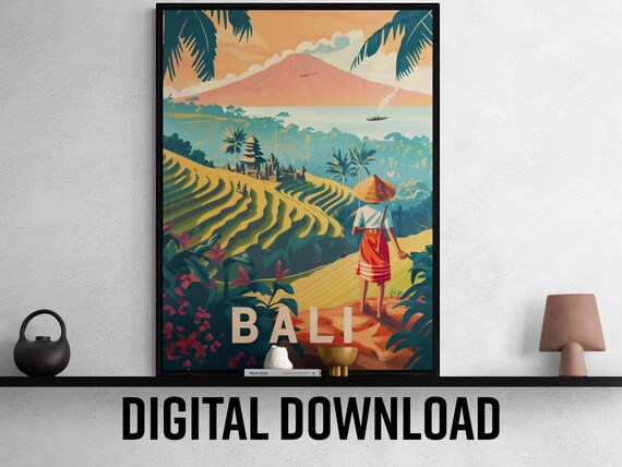 Bali Travel Poster Artistic Bali Wall Art Decor Perfect For Home Or Office Unique Gift Idea