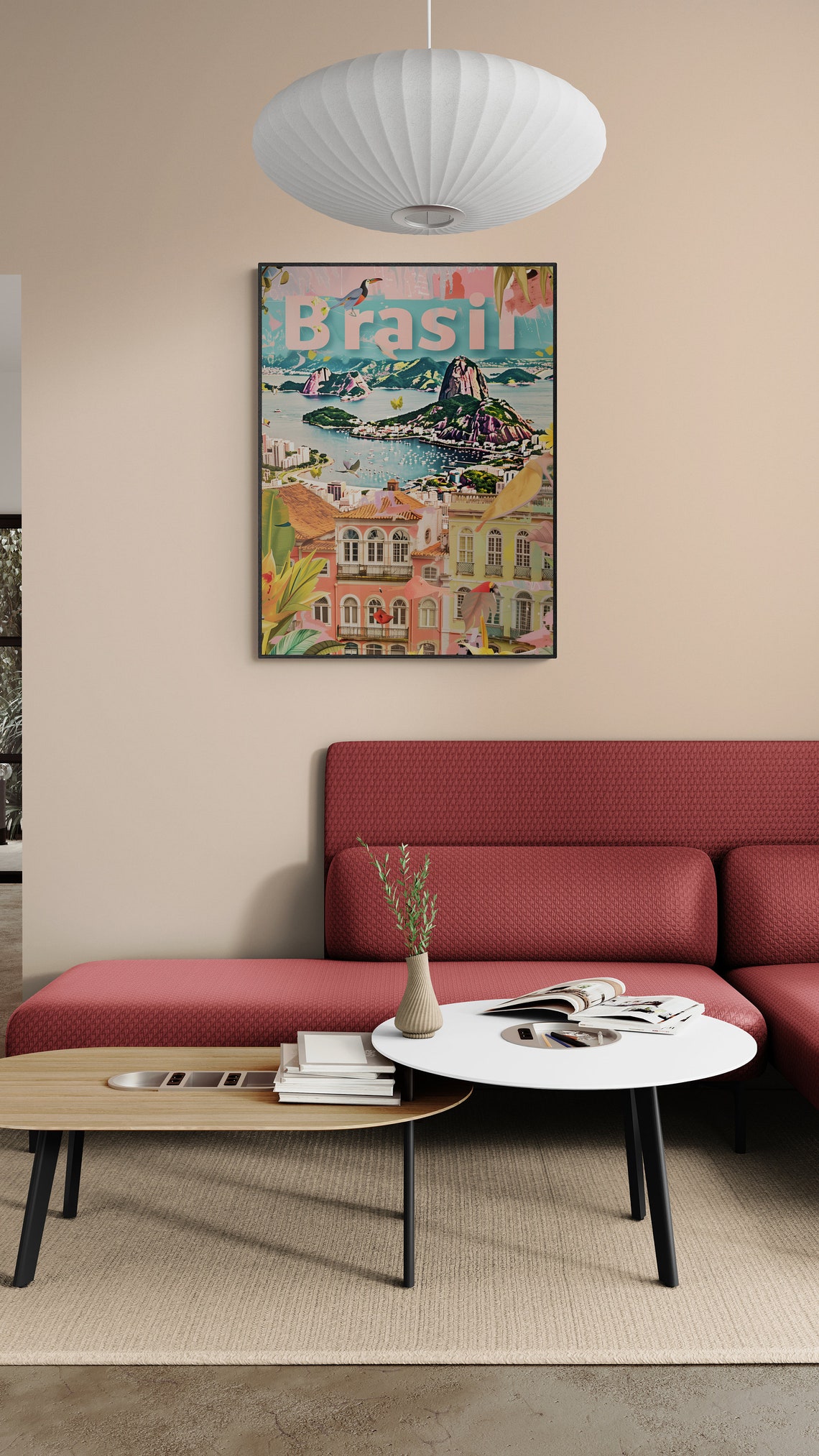 Brasil Rio de Janeiro Sugarloaf Mountain Bay Colorful Travel Poster - Image 3