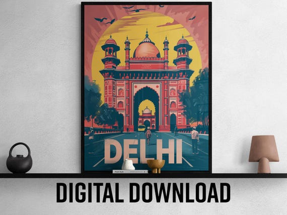 Delhi Travel Poster Wall Art Home Decor Travel Enthusiast Gift