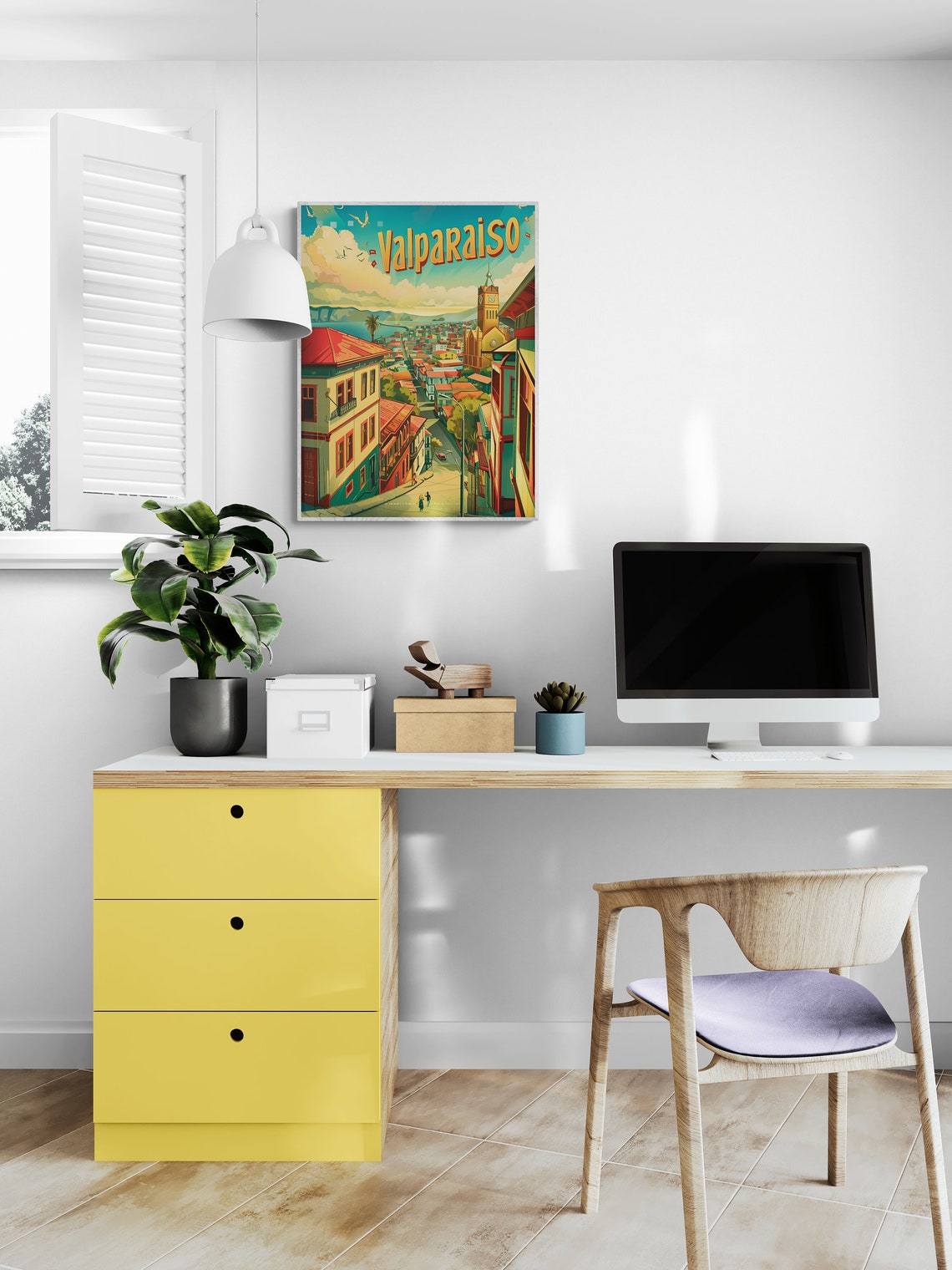 Valparaiso Colorful Hillside Harbor Retro Chile Travel Poster - Image 5