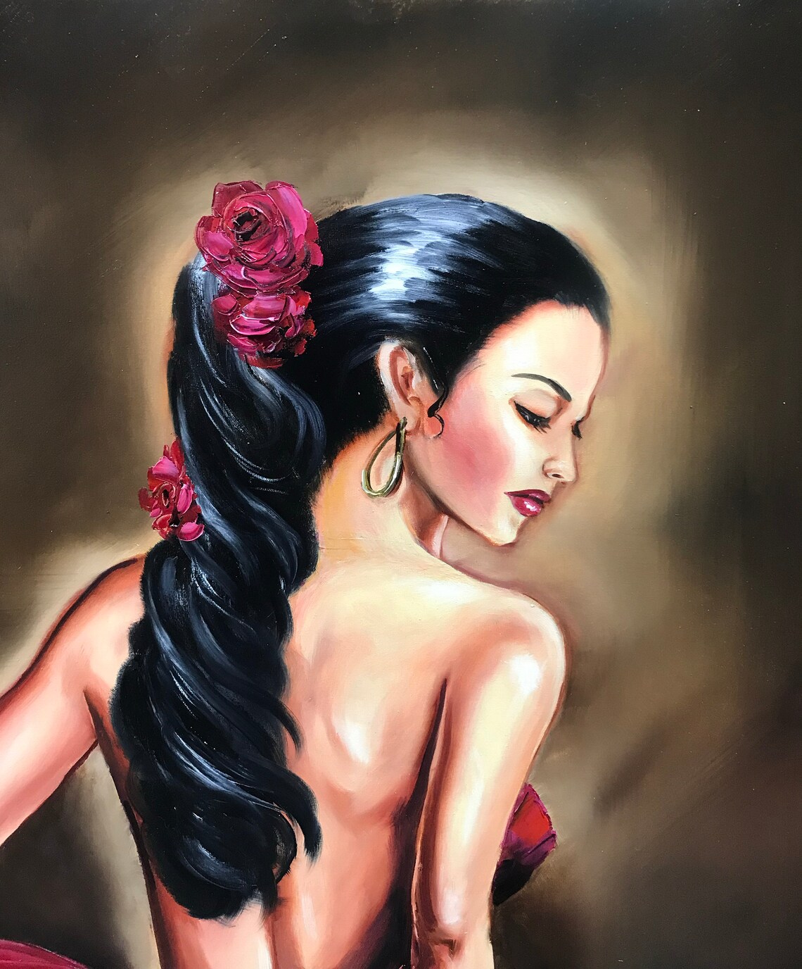Flamenco Dancer, Modern Dance Oil Painting - Image 2