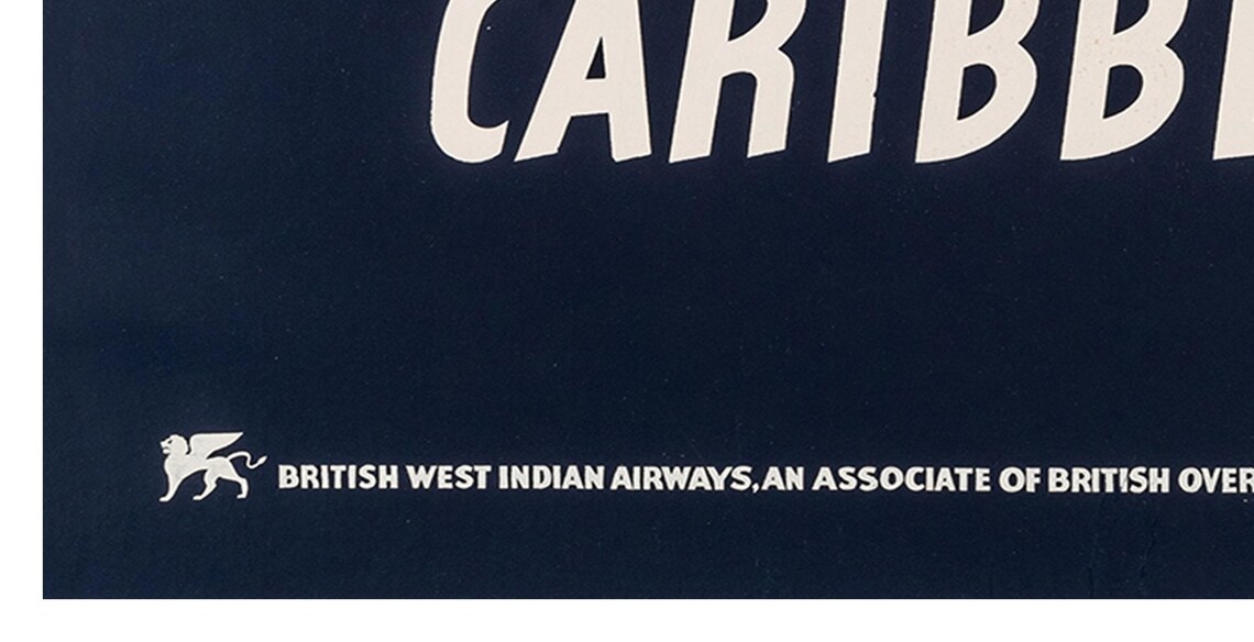 BWIA Caribbean British West Indian Airways Vintage Travel Poster - Image 2