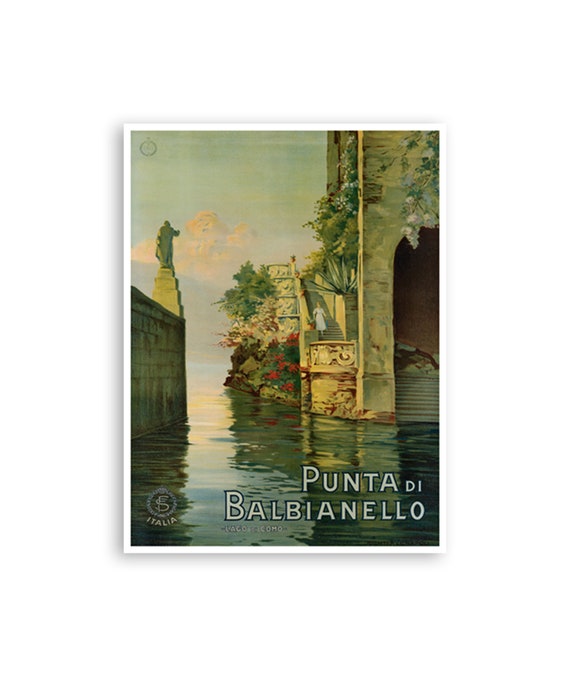 Villa Del Balbainello Lake Como Poster Italian Painting Lenno Italy Travel Art Print Xr2974a