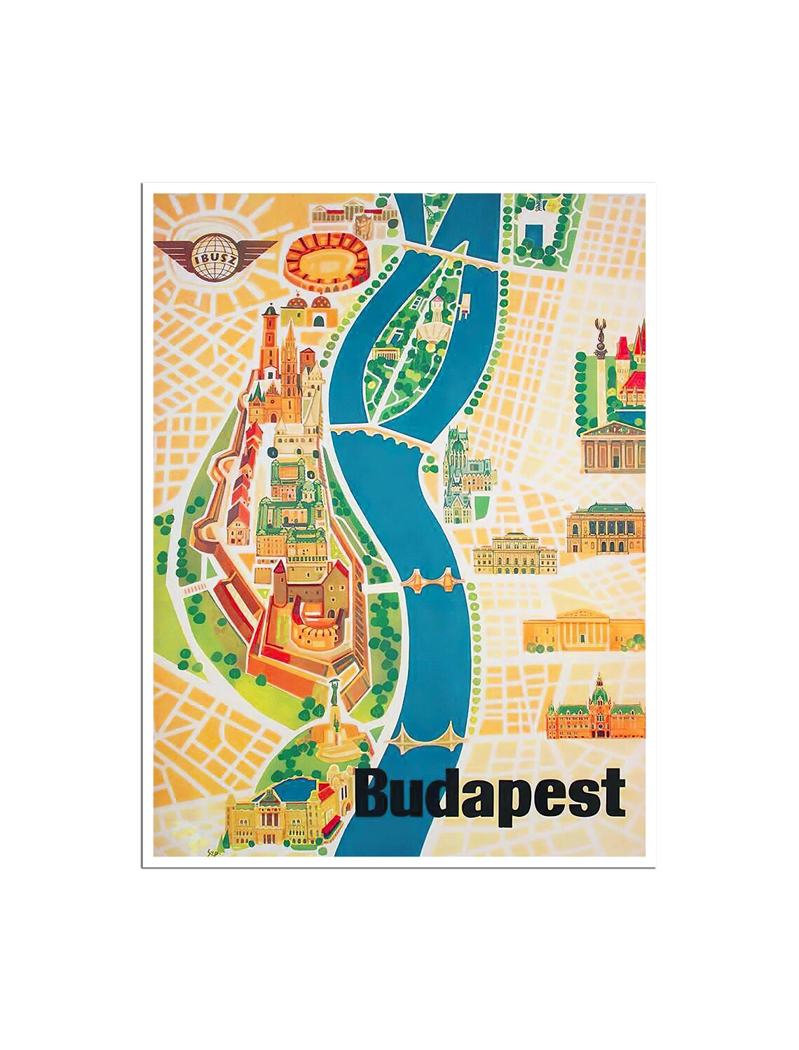 Budapest Hungary Vintage Travel Poster Art Print