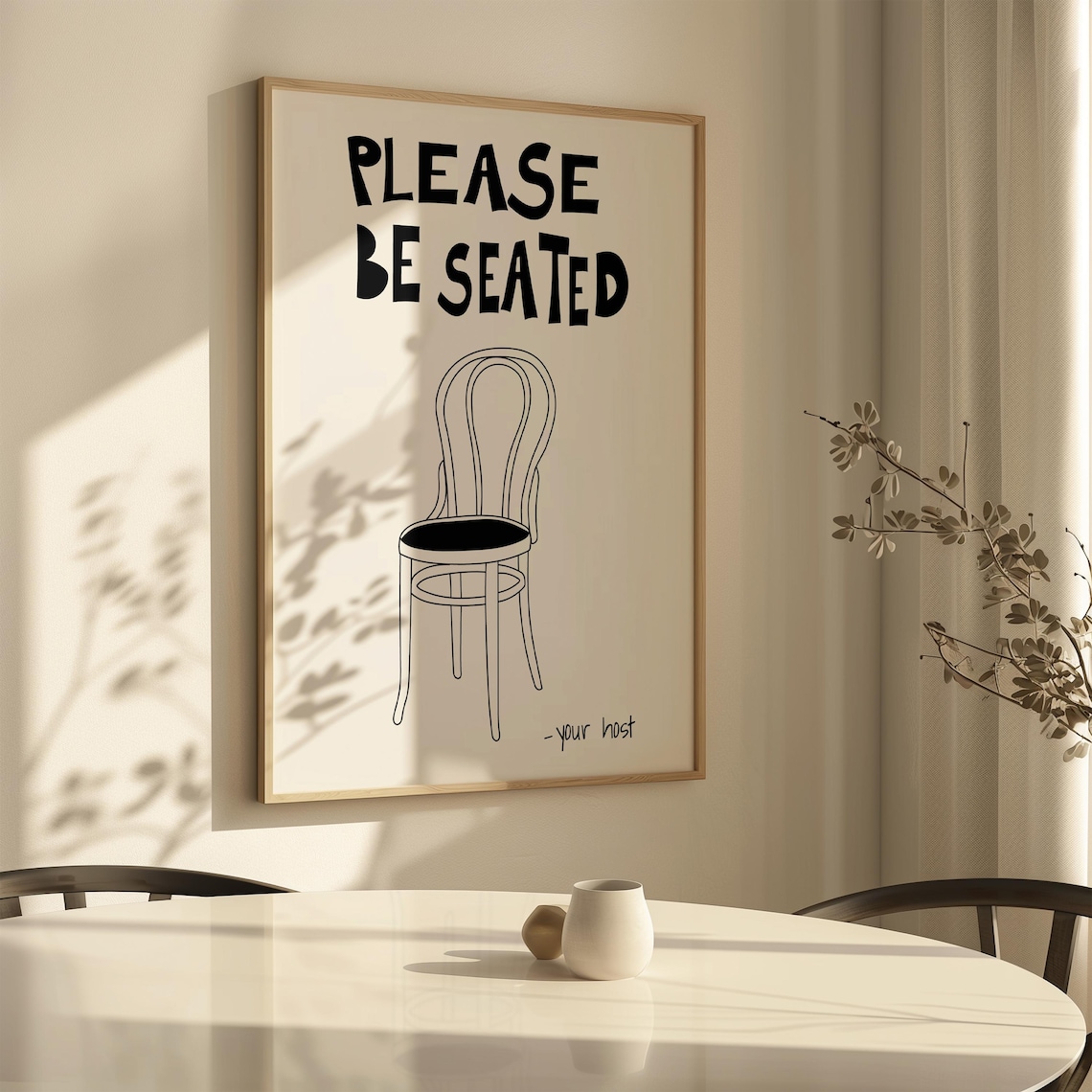 Bentwood Chair Poster Please Be Seated Vintage Apartment Decor Design Chair Retro Chair Mid Century Poster Furniture Print Hostess Gift - Image 3