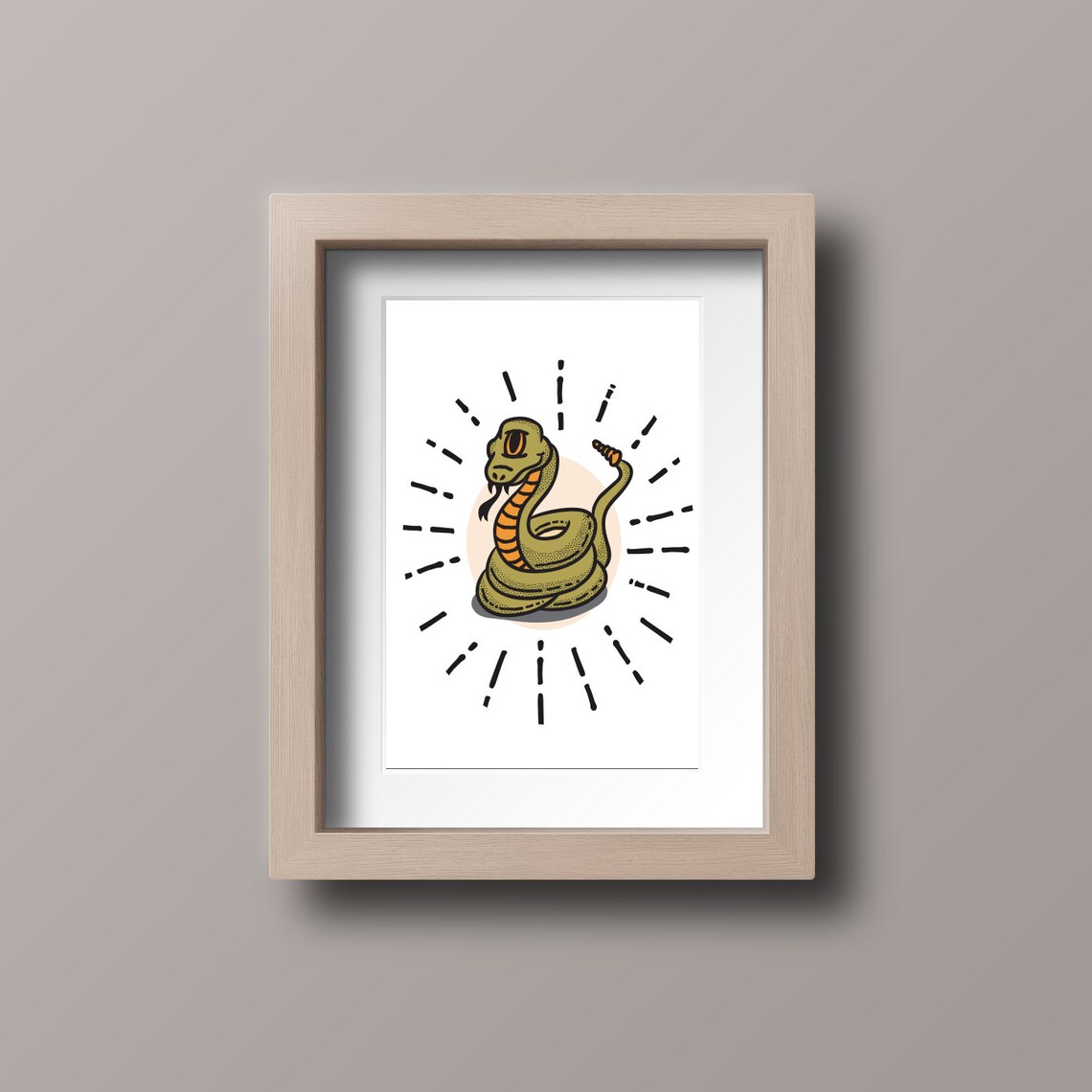 One Eyed Snake, Animal Poster