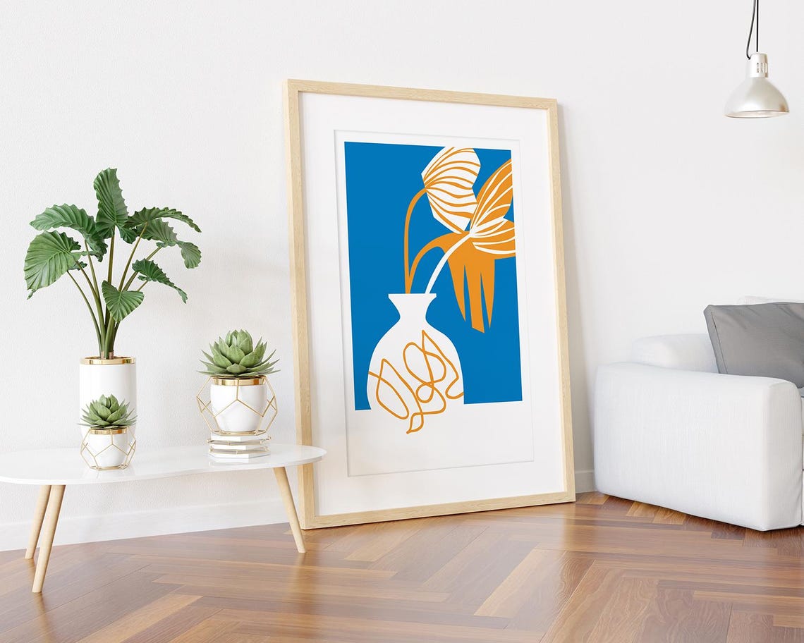 Pattern Flower Vase Botanical Art Print - Image 3