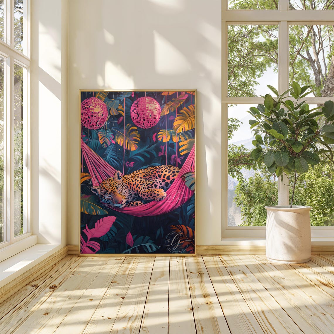 Cheetah Leopard Maximalist Poster Print, Pink Dopamine - Image 2