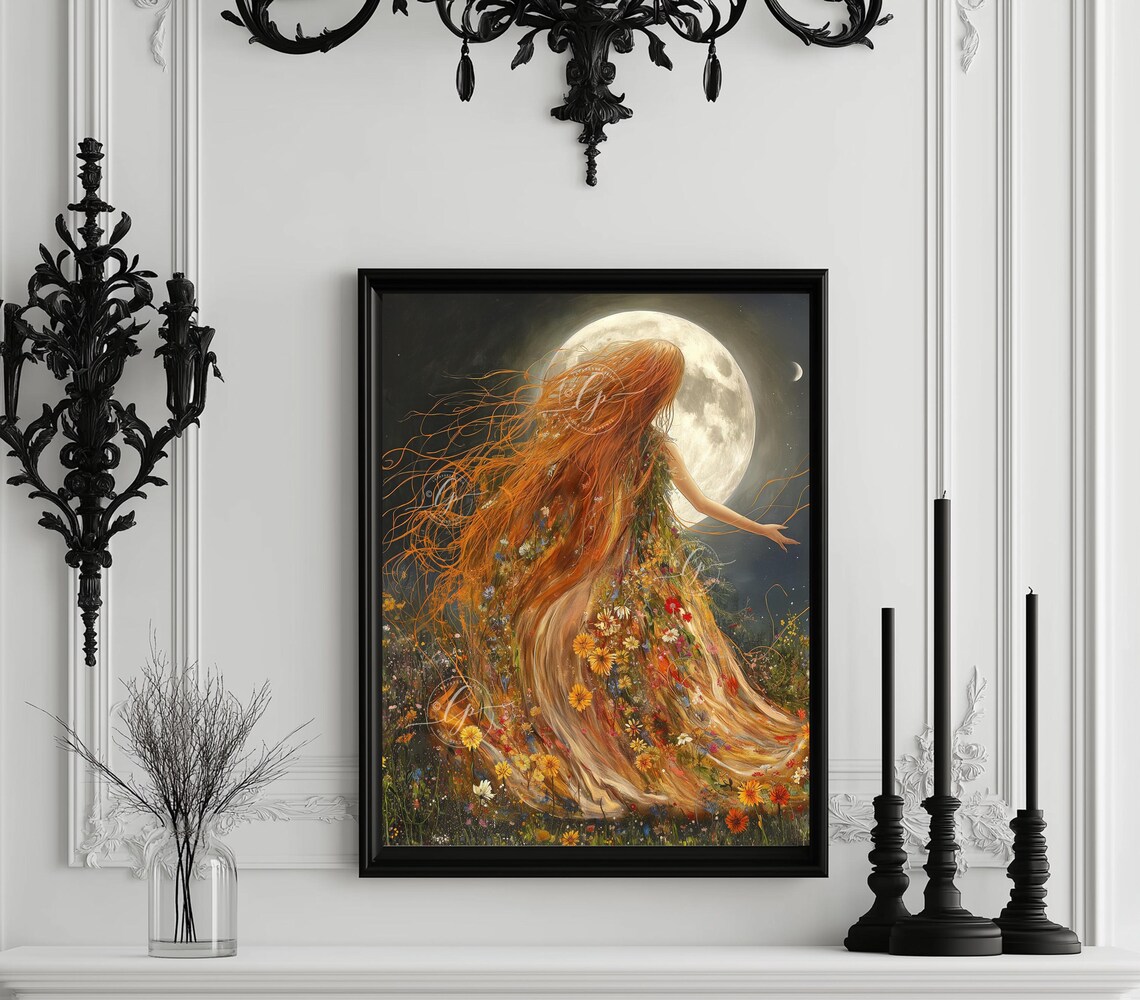Moon Witch Goddess, Mystical Feminine Wall Art - Image 4