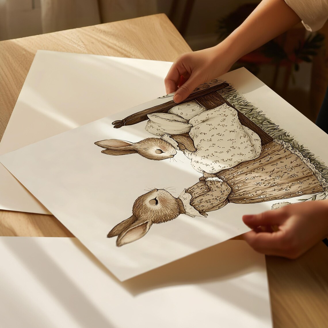 Rabbit Nursery Print, Vintage Antique Nursery Decor - Image 3
