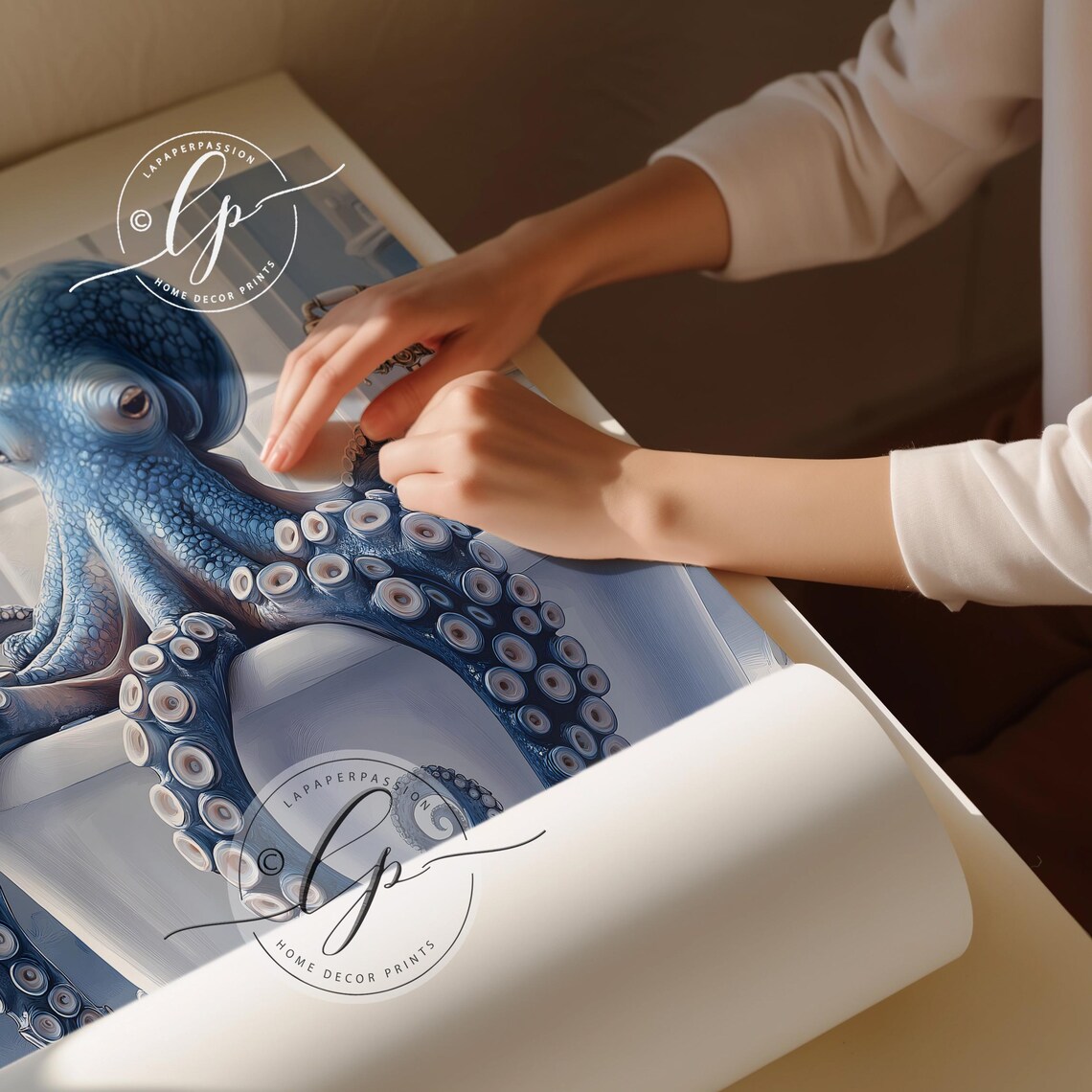 Octopus In A Bath Poster Print, Bathroom Decor - Image 2