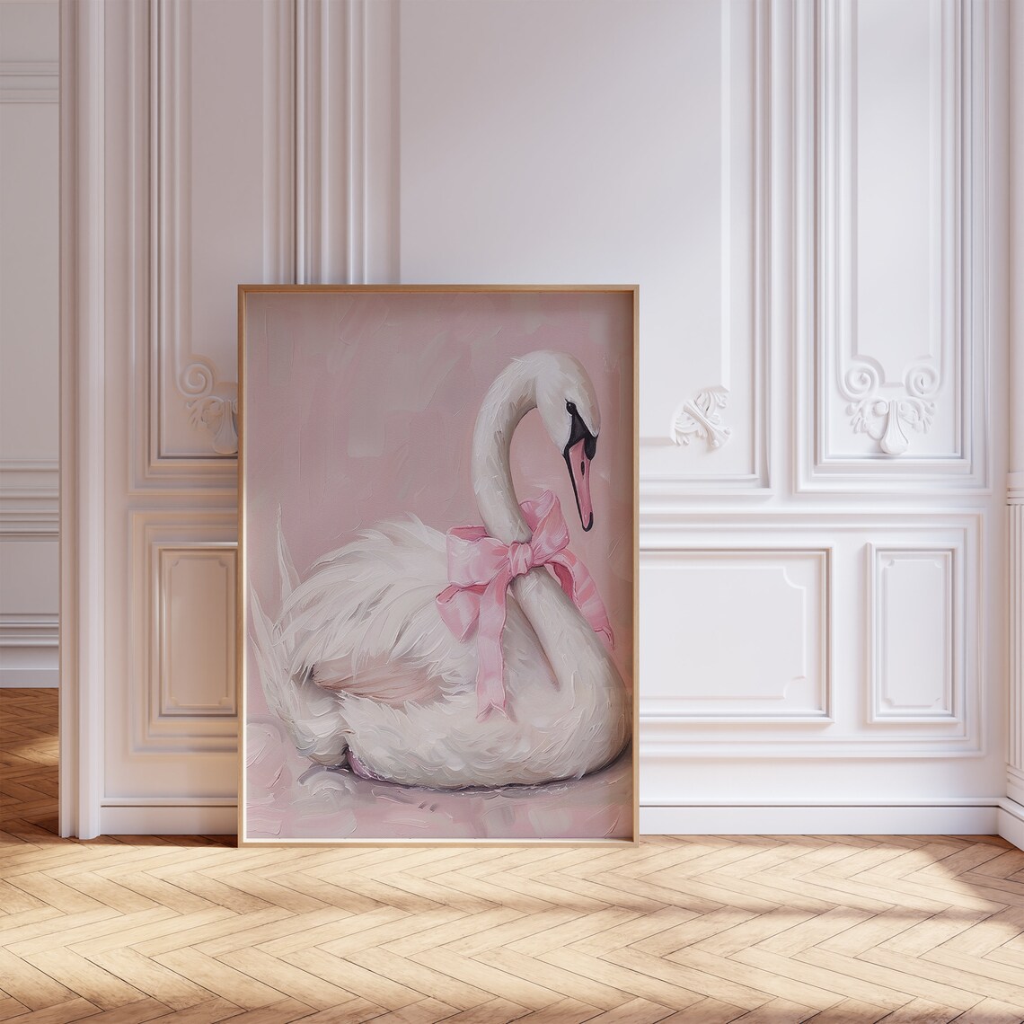 Swan Art Print, Nursery Decor Gift for Girls - Image 4