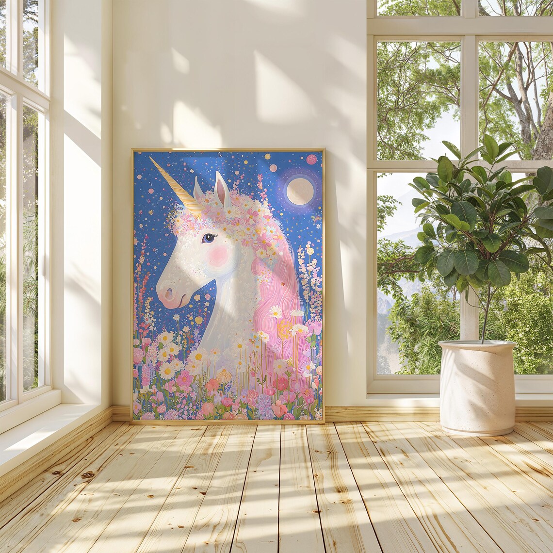 Whimsical Unicorn Art Print, Girly Nursery Decor - Image 2