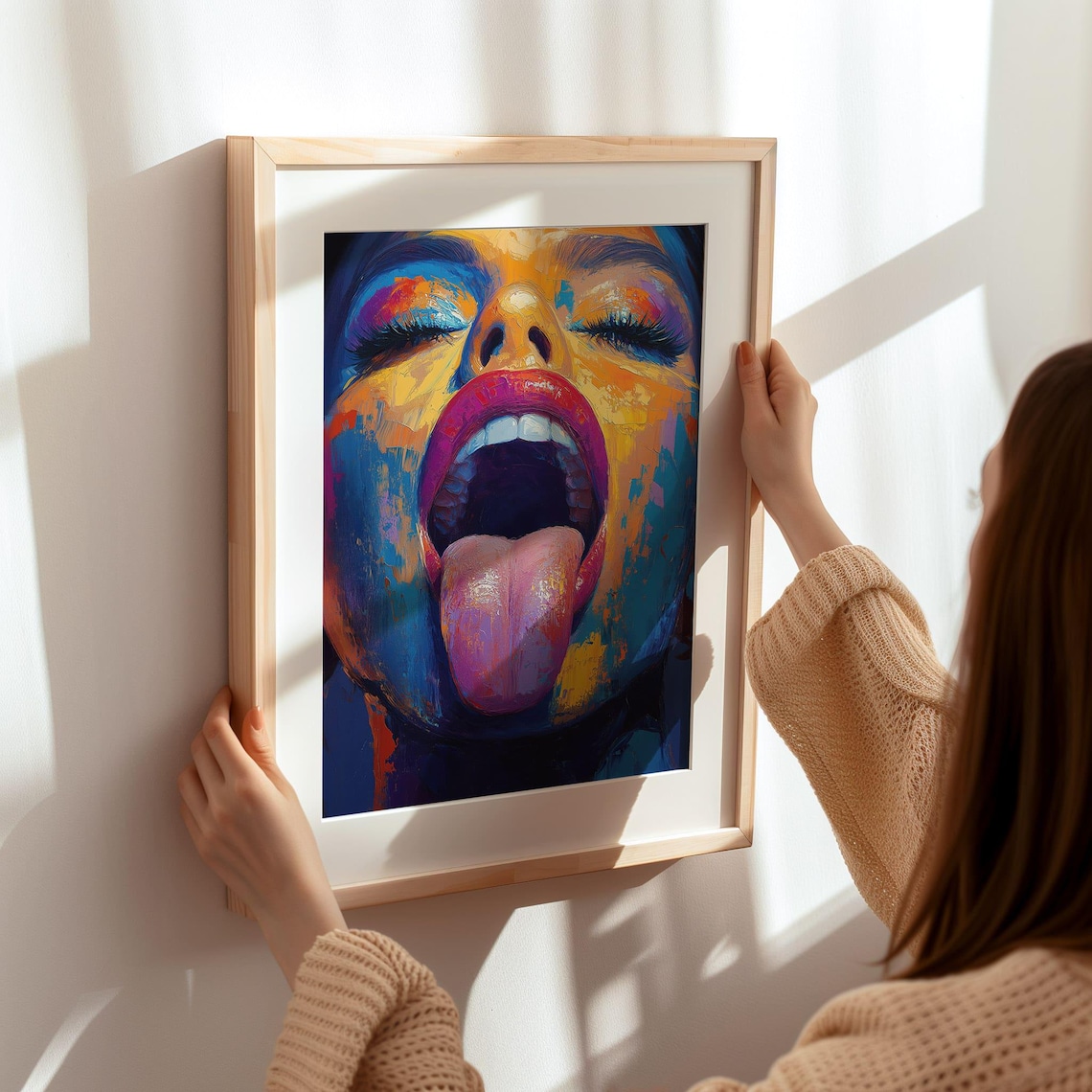 Bold Colorful Abstract Woman Portrait Art Print - Image 3