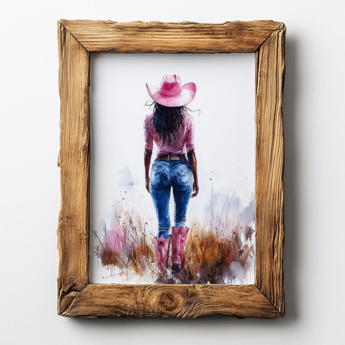 Cowgirl Art Print Black Woman Wall Art Pink Western Art Rustic Country Decor Country Girl Western Farmhouse - Image 3