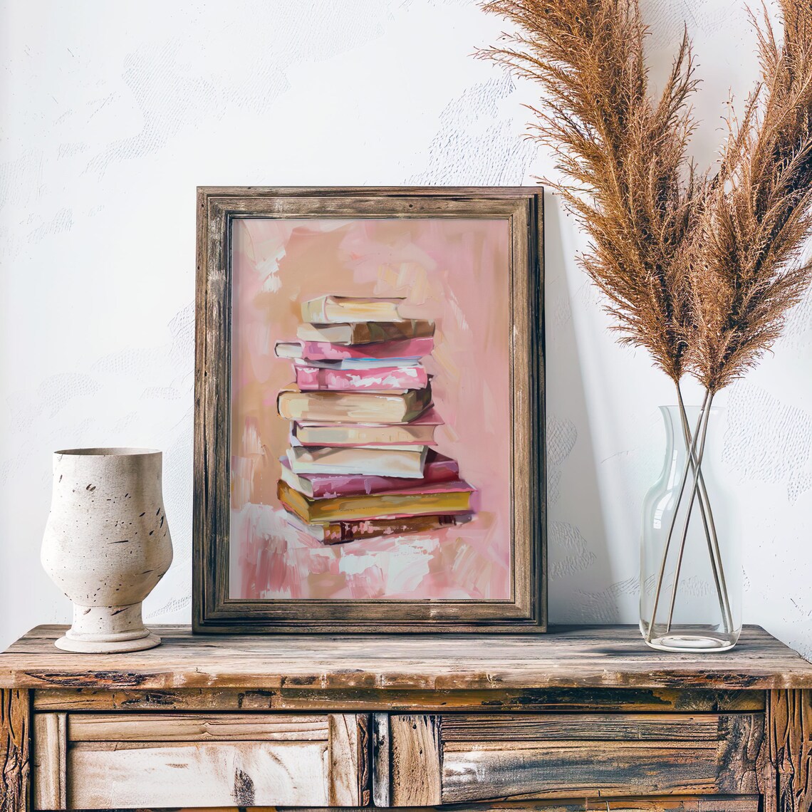 Pastel Book Stack Art Print, Reading Decor - Image 6