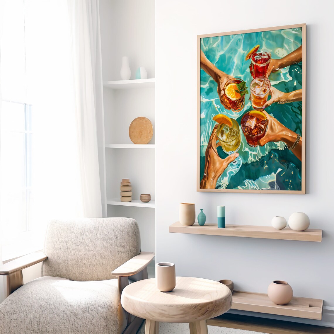 Poolside Cocktails Summer Drink Art Print - Image 5