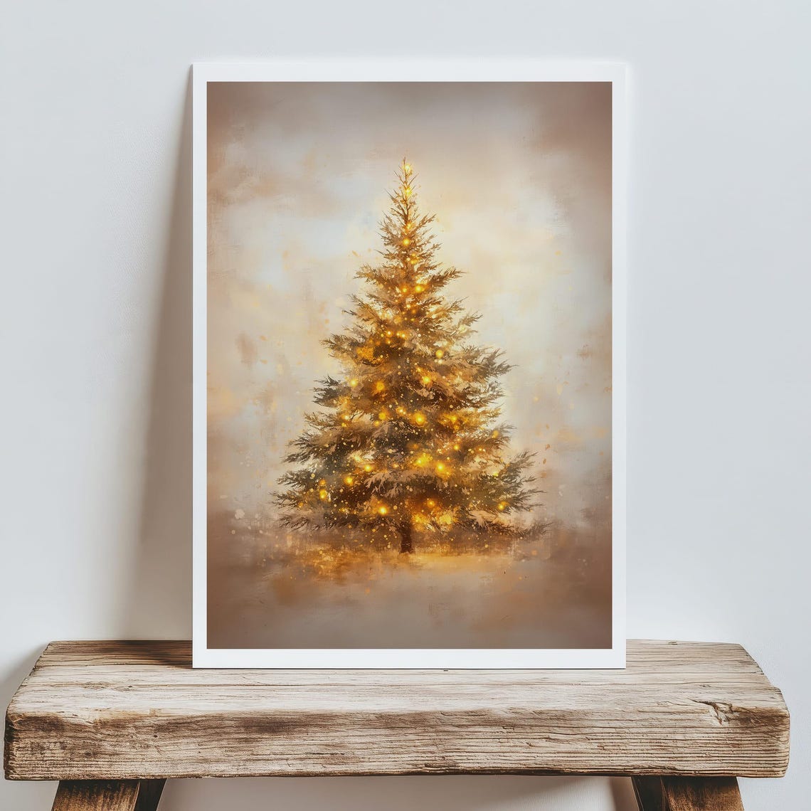 Golden Lit Christmas Tree Warm Winter Holiday Decor Art Poster - Image 8