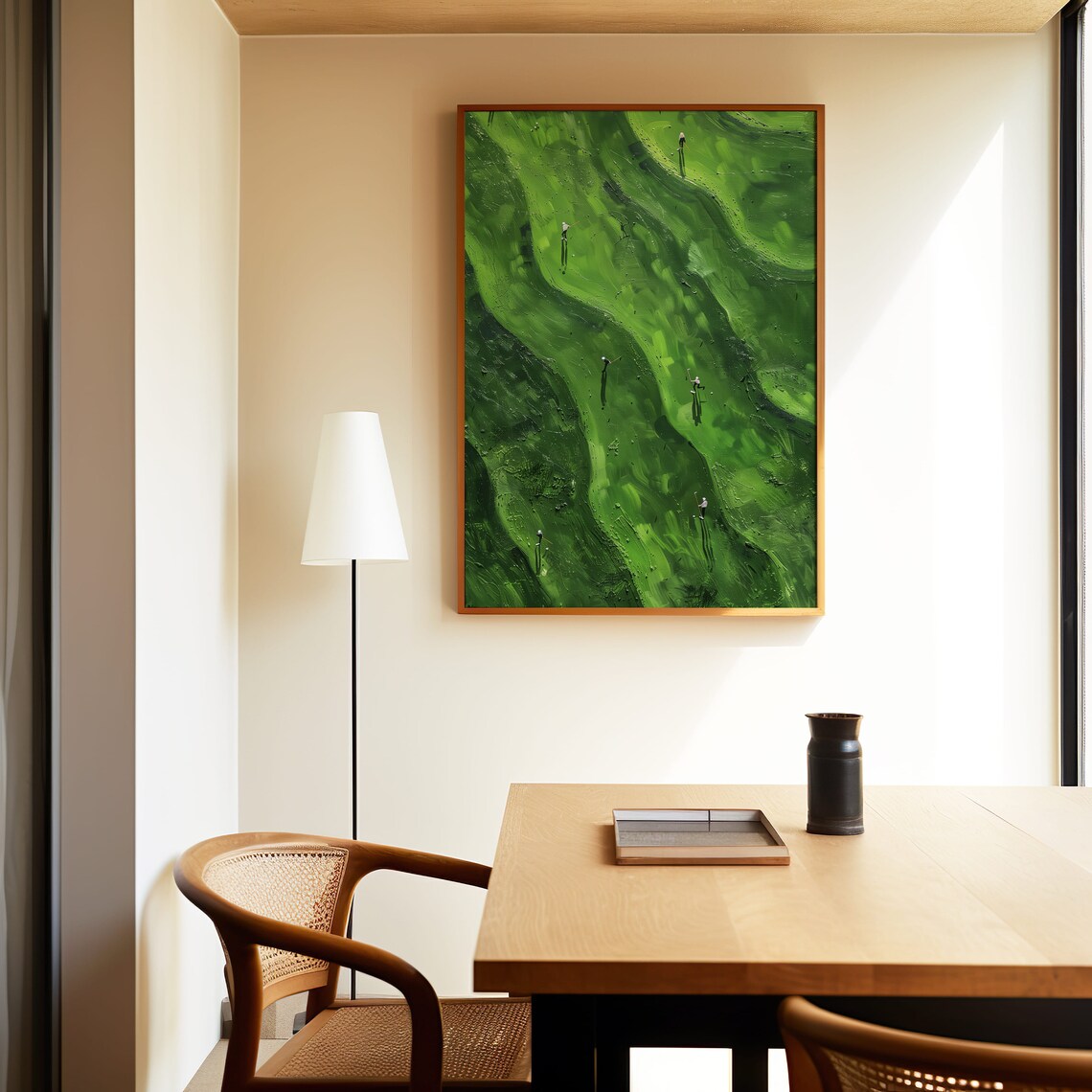 Golf Course Abstract Art Print Wall Art - Image 3