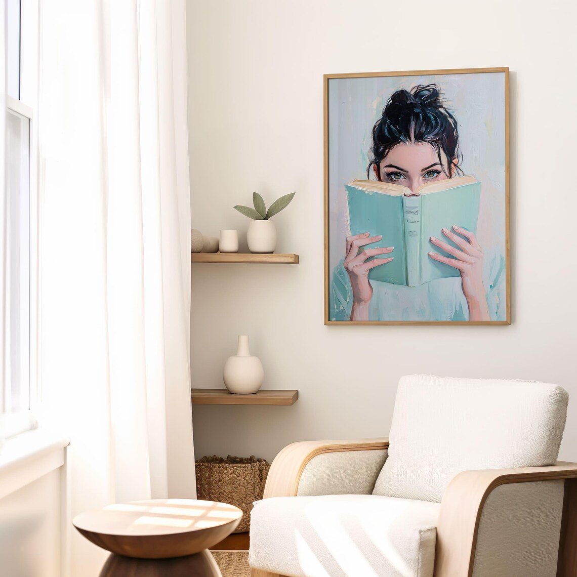 Woman Reading Book Art Print, Bookish Girl Decor - Image 2
